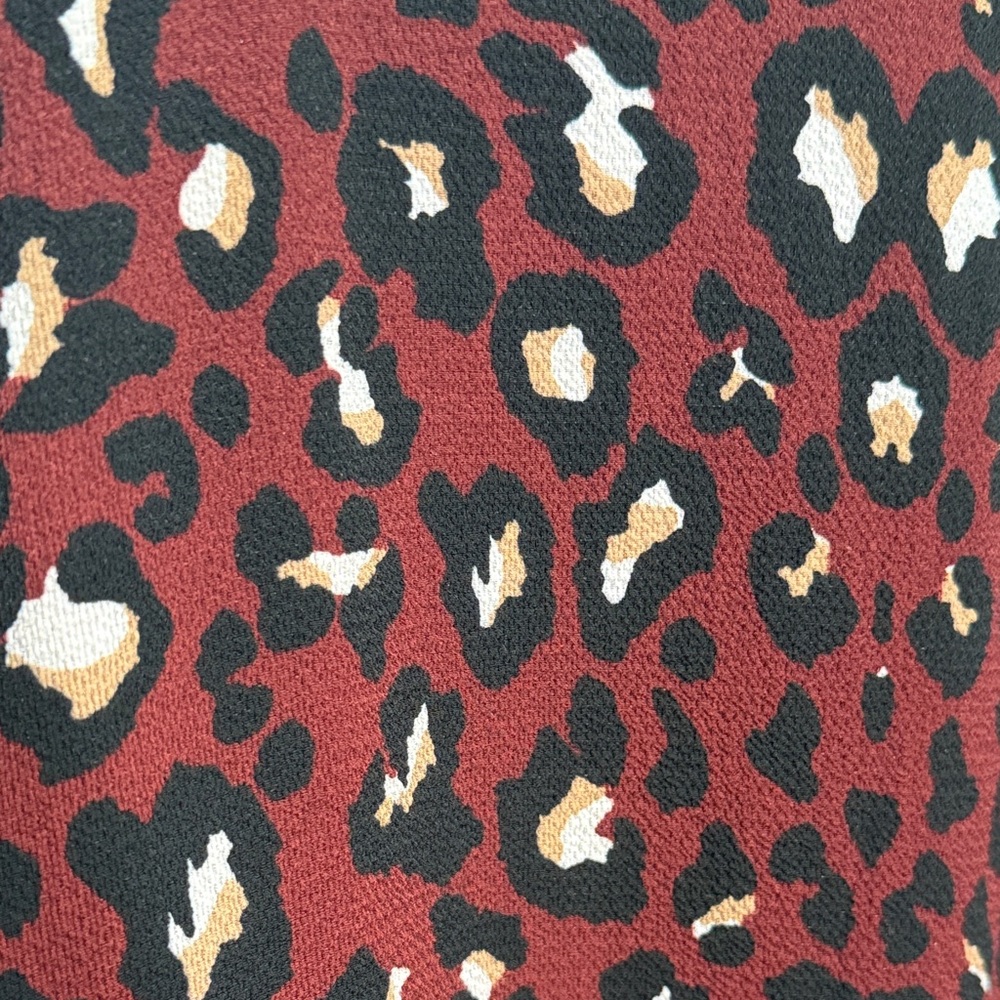 Entro Burgundy Black Leopard Print Dress - Picture 7 of 10